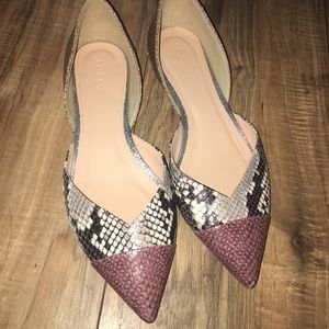 J.crew flats Pointed toe size 7 animal skin detail